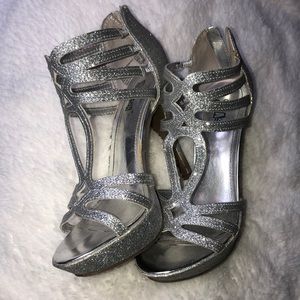 Silver Sparkle Brash Heels